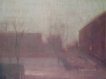  nieve Pintura Art%C3%ADstica - Nocturno Trafalgar Square Chelsea Nieve James Abbott McNeill Whistler